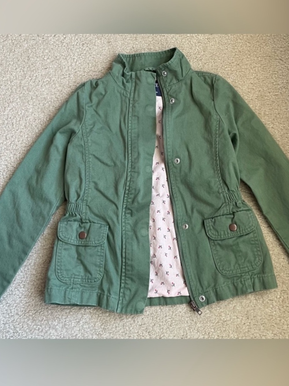 The Children's Place Olive Green Utility Jean Jacket for Kids